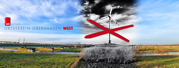 Das muss nicht sein, findet die Oberhausener SPD: Riesenwindräder in den Ruhrauen